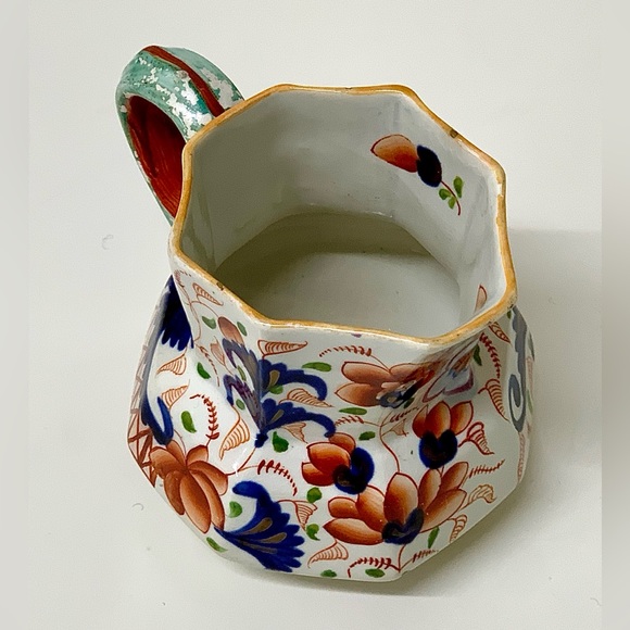 c. 1820 Gaudy Welsh Eryri Pattern Snake Handled Staffordshire China Antique Jug - Picture 7 of 16